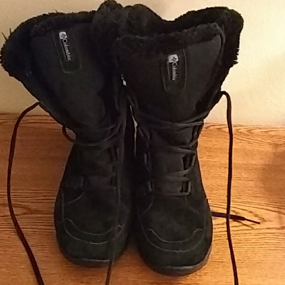 Columbia black winter snow boots 8